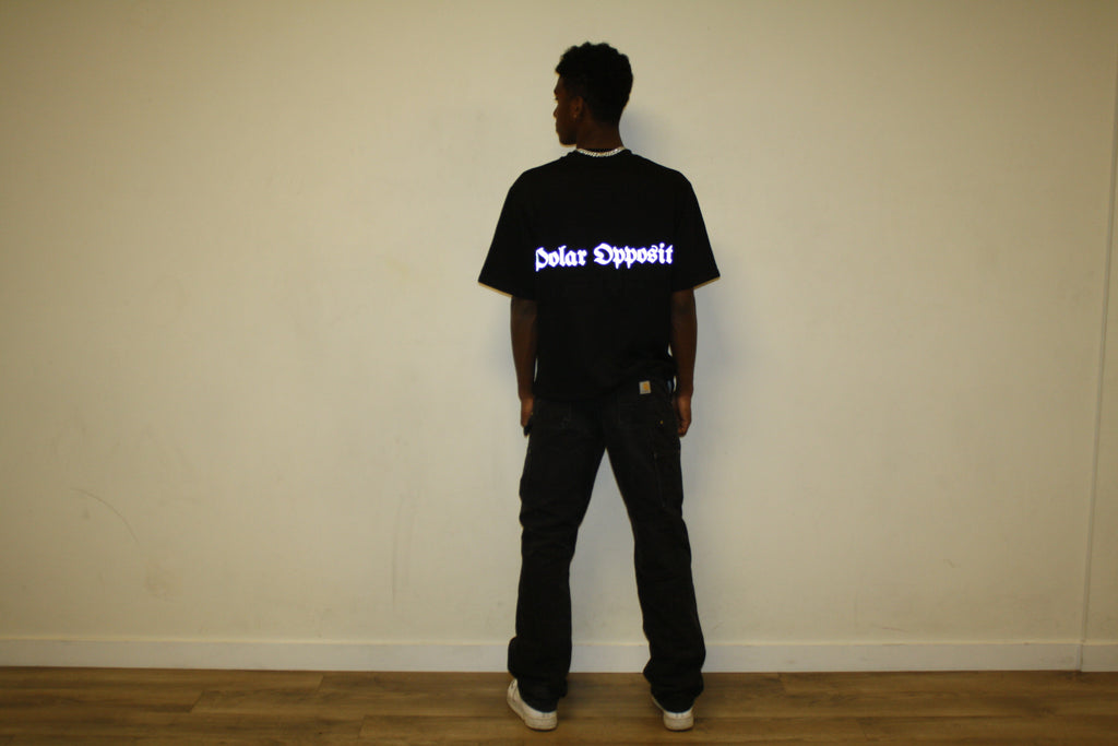 Stand Out Collective reflective shirt being modeled